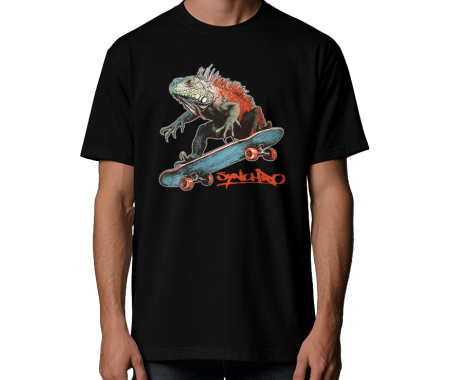Koszulka Iguana na deskorolce ,100% bawełna luźna koszulka, t-shirt